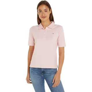 Tommy Hilfiger Damen Poloshirt Kurzarm Regular Fit, Rosa (Delicate Pink), XXL