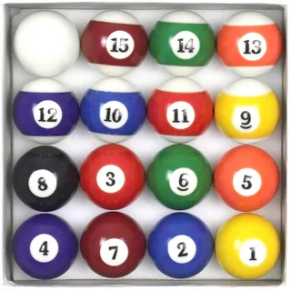 PolyMath Billiard, Complete Set of 16 Pool Balls, Diameter 22.5" (57.2mm) Weight 170/180G Cue Ball Set for Pool Table and Display, Billard Queue Regulation Size Table Balls
