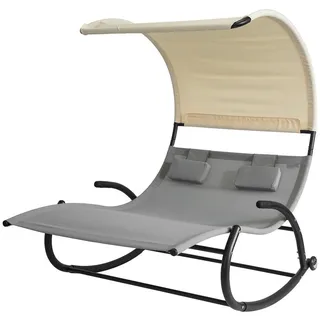 SoBuy Schaukelliege 184 x 140 x 180 cm Grau