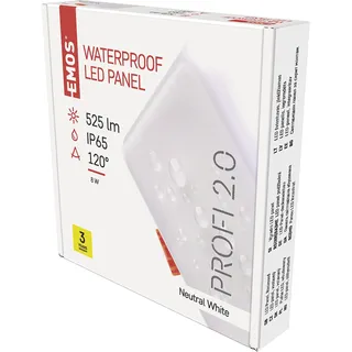 EMOS LED Einbauleuchte 8W Kunststoff 10 x 10 cm IP65 wasserdicht weiß