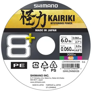 Shimano Fishing Angelschnur Kairiki 8+ Multicolour 0,230 mm 3000 m