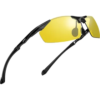 ATTCL Nachtsichtbrille Herren Nachtfahrbrille für Autofahrer Auto Fahren Sonnenbrille Gelbe Gläser UV400 8585 Yeshi