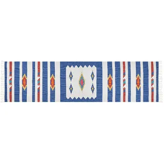 Beliani Varser Kelimteppich 80 x 300 cm Mehrfarbig