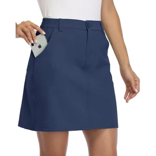 WILLIT Damen Skort Sportrock Golfrock Freizeit Rock Skort mit Hose UPF 50+ Schnelltrockner Outdoor Wandern mit Taschen Navy Blue S