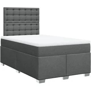 vidaXL Boxspringbett mit Matratze Dunkelgrau 120x190 cm Stoff - Grau