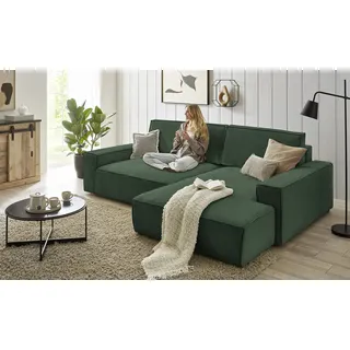 Home Affaire »NEU: SHERWOOD XXL 284, Big-Sofa L-Form, tiefe Sitzfläche 95 cm, Cord« Recamiere rechts/links, als Schlafsofa stellbar, Cord u. Leinenoptik,