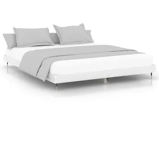 vidaXL Bettgestell Hochglanz-Weiß 200x200 cm Holzwerkstoff - Weiß