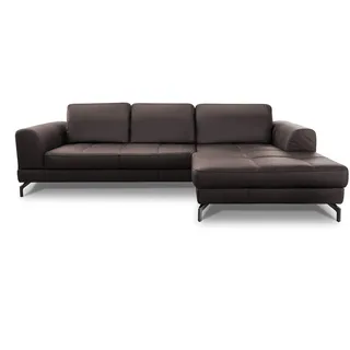 sit&more Eckcouch Leder 2-Sitzer Braun