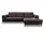 Eckcouch Leder 2-Sitzer Braun