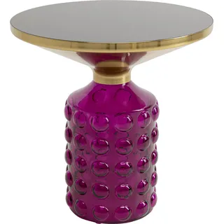 Kare Design Beistelltisch Lola Lila, lila, rund, Durchmesser 35 cm, Glassockel, Couchtisch, Wohnzimmer, Nachttisch