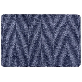 HANSE HOME Clean & Go Fußmatte für Innen und Außen 67x45cm - Fussmatte Schmutzfangmatte Türmatte Waschbar & Wetterfest, rutschfest für Eingangsbereich & Außenbereich – Dunkelblau Schwarz