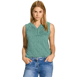 CECIL Damen B321764 Top mit Paspelband und Print, Adriatic Green, Small