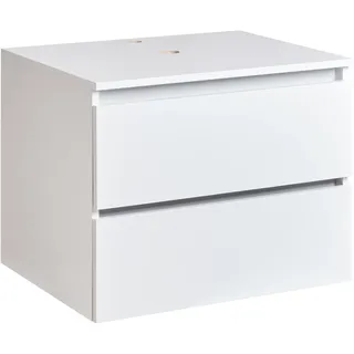 Beliani Waschbeckenunterschrank 2 Schubladen 60 x 47 cm Weiß