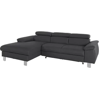 Cotta Eckcouch Kunstleder 2-Sitzer Schwarz