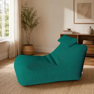 Talamo Italia - Pouf Abuli, Mehrzwecksessel, Sitzsack, Hockerhocker, Made in Italy, 70x120 h65 cm, Grün