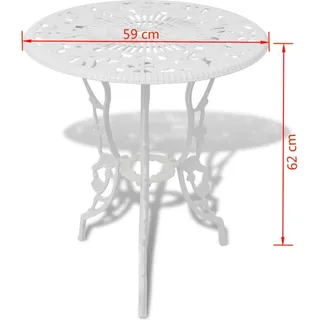 vidaXL 3-tlg. Bistro-Set Aluminiumguss Weiß - Weiß