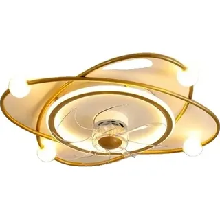 Deckenventilator mit Licht, Fernbedienung, dimmbare LED, golden, 3 Farbwechsel - Gold
