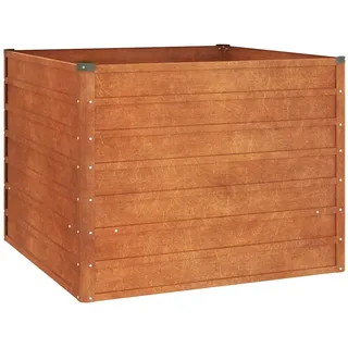 vidaXL Hochbeet Rostig 100 x 100 x 77 cm Braun