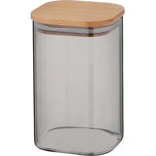 KELA Vorratsdose Glas/Holz NEA 1,1 l KL-10777 - Grau, Braun