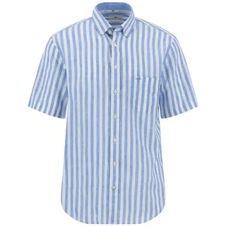FYNCH-HATTON Leinenhemd kurzarm, im Streifendesign, blau