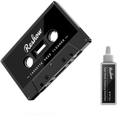 Reshow Audio Tape Kassettenkopfreiniger mit 2 Reinigungsflüssigkeiten Pflege Nasswartungskit für Kassettenspieler/Boombox/Deck/Recorder (1 Flasche Reinigungsflüssigkeit)