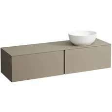 Laufen Il Bagno Alessi Schubladenelement, Ausschnitt rechts, 160x50x37cm, zu WT-Schale H81897 5, H430353097, Farbe: Perlbeige