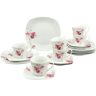 CreaTable Aiko Kaffeeservice 18-tlg. weiß floral