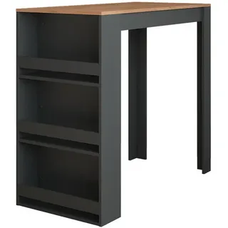 Vicco Bartisch Repose Goldkraft Eiche/Anthrazit 57 x 117 cm , Honigeiche, Anthrazit , Holzwerkstoff , Rechteckig , 57x106x117 cm , Esszimmer, Barmöbel, Bartische