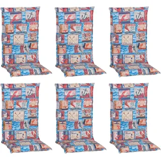 Beo Sitzauflage Hochlehner Togo 6er Set Maritim Hellblau