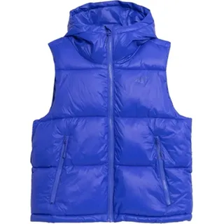 4F Damen Daunenweste mit Kapuze, Steppdesign, Kobaltblau, XS