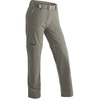 Outdoorhose MAIER SPORTS "Nata 2", Damen, Gr. 21, Kurzgrößen, braun (schlamm), 90% Polyamid, 10% Elasthan, Hosen Outdoorhose, Damen Zip-Off Wanderhose, atmungsaktive Trekkinghose, Regular Fit