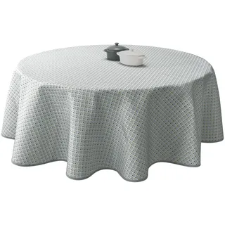 Tischdecke Fleckabweisende Pfau Grau - Rund 160 cm