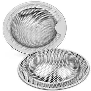 Abflusssieb Küche Edelstahl Haarsieb Dusche Groß klein 2 Stück Spülenfilter aus EIN zweiteiliges Set (10.2cm)