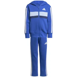 adidas Unisex Kids SEASONAL ESSENTIALS TIBERIO 3 STRIPES FLEECE TRACKSUIT, team royal blue/white/glow blue, 4-5 Years