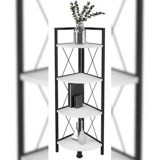 VCM Insasi Eckregal 34 x 34 x 140 cm Weiß