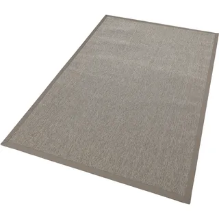 DEKOWE Teppich DEKOWE "Naturino Rips", grau, B:133cm H:7mm L:190cm, Kunstfaser, Teppiche, Teppich, Flachgewebe, Sisal-Optik, mit Bordüre, In- und Outdoor geeignet