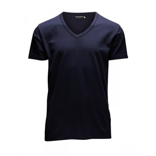 JACK & JONES T-Shirt Basic V-Neck in blauem Navy-XS