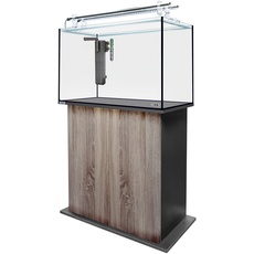 sera AquaTank 160 L mit Acryl Holder und 80 cm Unterschrank Walnut, Aquarium ein Komplettset mit LED Beleuchtung, Innenfilter und Heizer