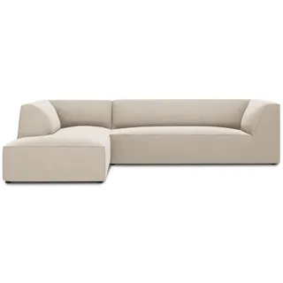 Micadoni Ecksofa links Ruby aus Samt beige 4 Sitzplätze , Beige , Textil , L-Form , 273x180 cm , Hergestellt in Europa, Oeko-Tex® , Wohnzimmer, Sofas & Couches, Wohnlandschaften, Ecksofas