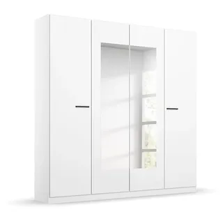 Rauch Möbel Florenz Schrank Kleiderschrank Drehtürenschrank mit Spiegel, Alpinweiß, 4-türig, inkl. 2 Kleiderstangen, 2 Einlegeböden BxHxT 181x210x54 cm