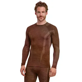 Falke Wool-Tech Round Neck Funktionsshirt Braun XL