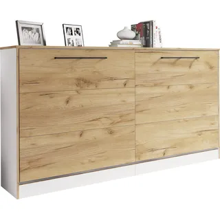 VCM Schrankbett mit Lattenrost 90 x 200 cm weiß