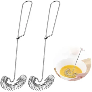 Spiralbesen 2 Stück Edelstahl Schneebesen klein Saucenbesen Mini Klein Spiralschneebesen Rührbesen Set für Blender Koch- und Küchenhelfer, Für Tägliche Kochen Mehl Fleisch Kuchen Backen