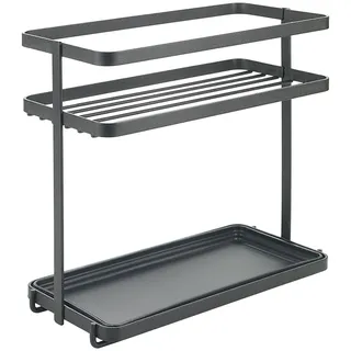 Metaltex Gewürzregal LAVA Line, Metall Gewürzhalter stehend, 2 Etagen, schwarz