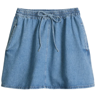 Jeansrock MARC O'POLO DENIM, Damen, Gr. XS, medium blau, Denim/Jeans, Obermaterial: 100% Baumwolle, A-Linie ca. Mitte Oberschenkel, Röcke Jeansrock, A-Shape aus reinem Organic Cotton
