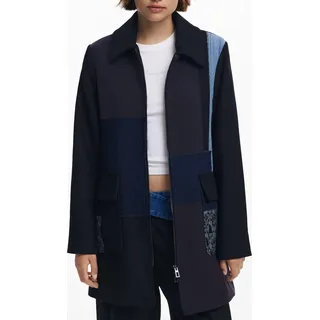 Stylische Damenjacke Schwarz mit Taschen und Kontrastdetails - Schwarz