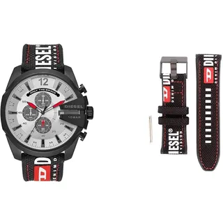 Diesel Herren-Edelstahluhr und Armband-Set