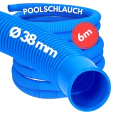 6 Meter Kalitec Poolschlauch 38mm, blau I Schwimmbadschlauch 38 mm I Schlauch Pool I Schlauch für Poolpumpe I flexibler Pumpenschlauch I Made in Germany I Formstabil I Trittfest