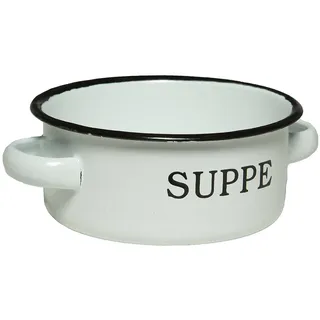 Ambiente Haus Suppenschale, Stahlblech emailliert, Weiss, 5x14x11cm