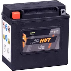intAct - HVT MOTORRADBATTERIE | Batterie für Roller, Motorrad, Rasentraktor. Wartungsfreier & auslaufsicherer Akku. | HVT-09, CB7-A, 66006-70, 12V Batterie, 8 AH (c20), 170 A (EN) | Maße: 137x76x134mm